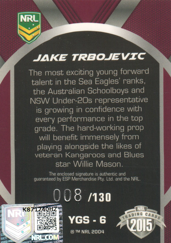 Jake Trbojevic back