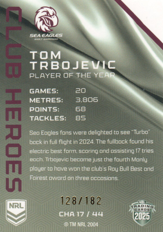 Tom Trbojevic back