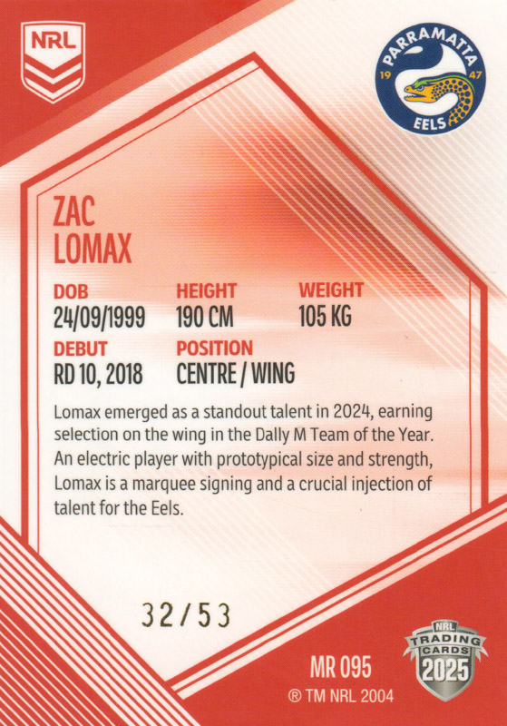 Zac Lomax back