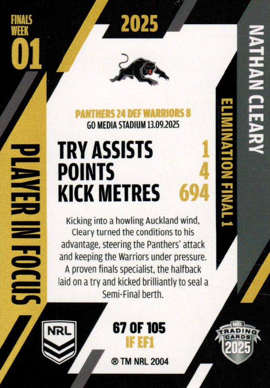 Nathan Cleary back