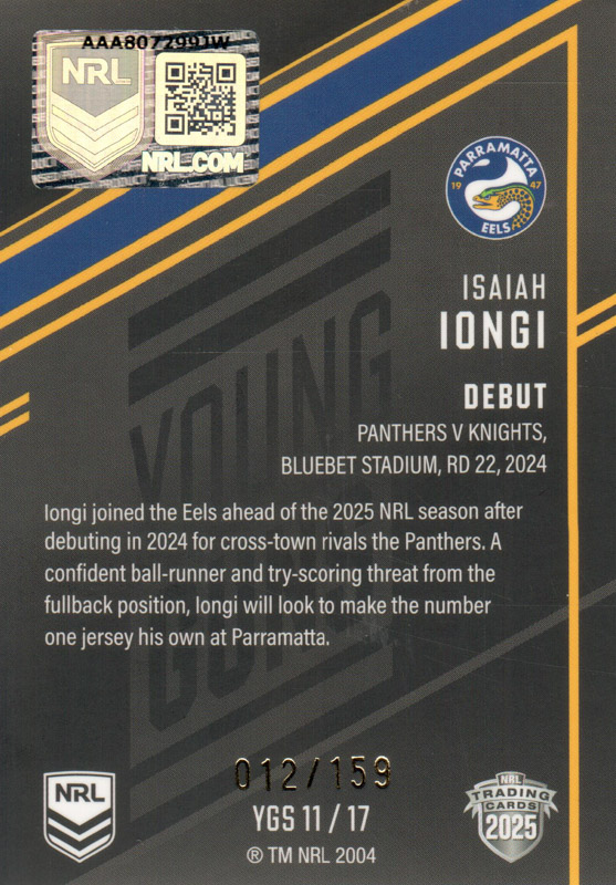 Isaiah Iongi back