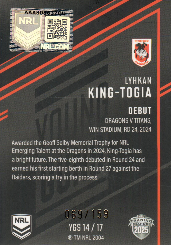 Lyhkan King-Togia back