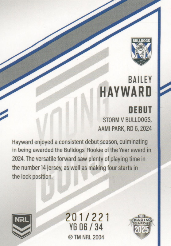 Bailey Hayward back
