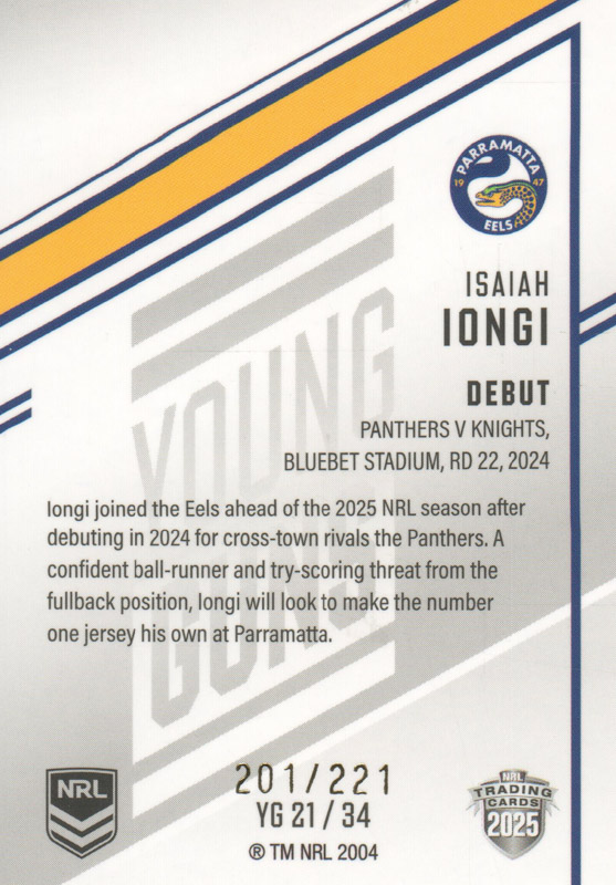 Isaiah Iongi back
