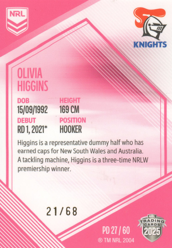 Olivia Higgins back