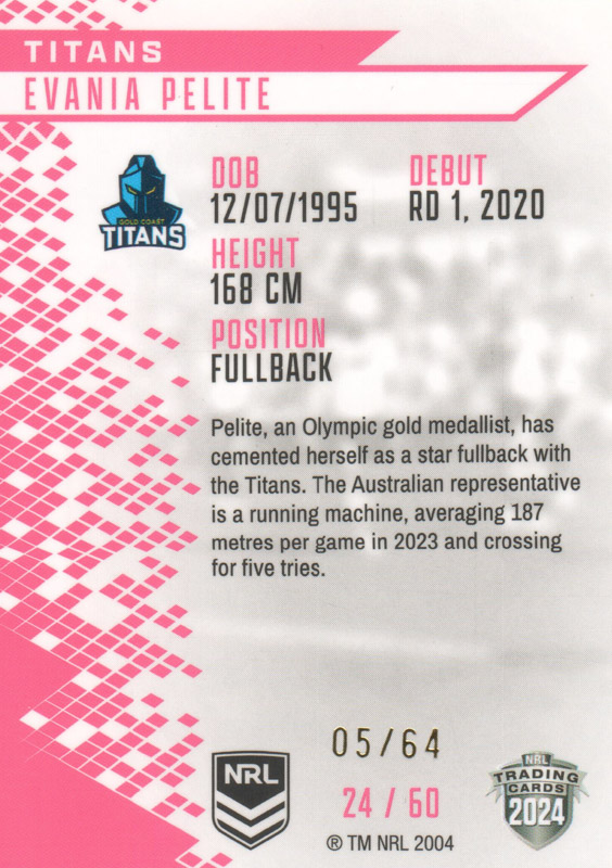 Evania Pelite back