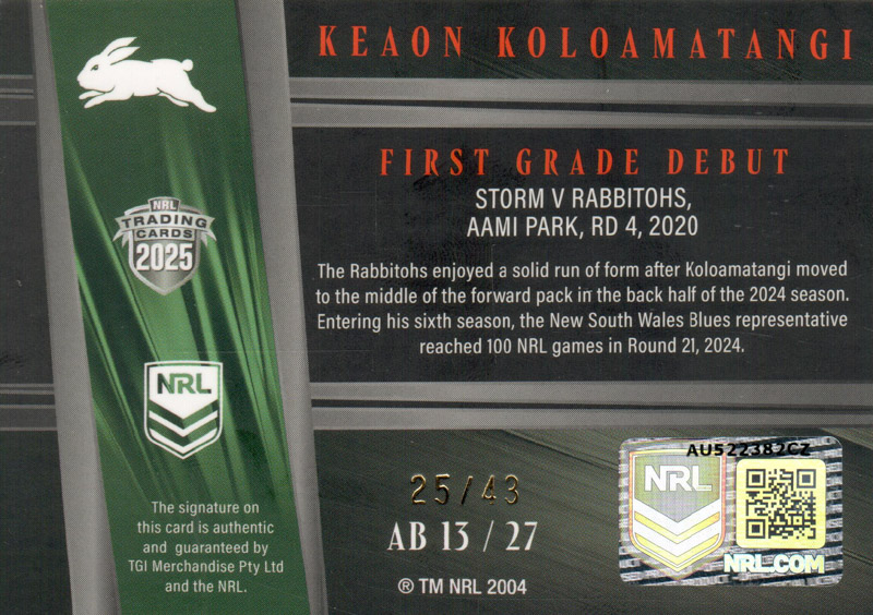 Keaon Koloamatangi back