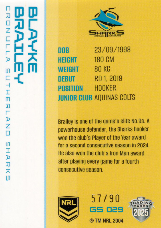 Blayke Brailey back