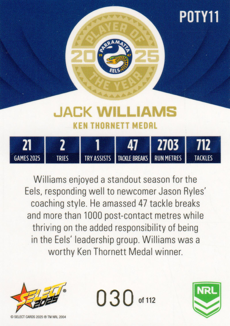 Jack Williams back