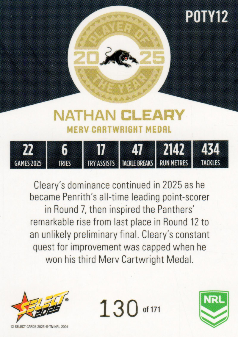 Nathan Cleary back