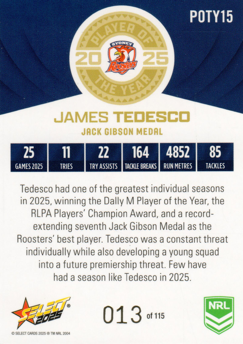 James Tedesco back