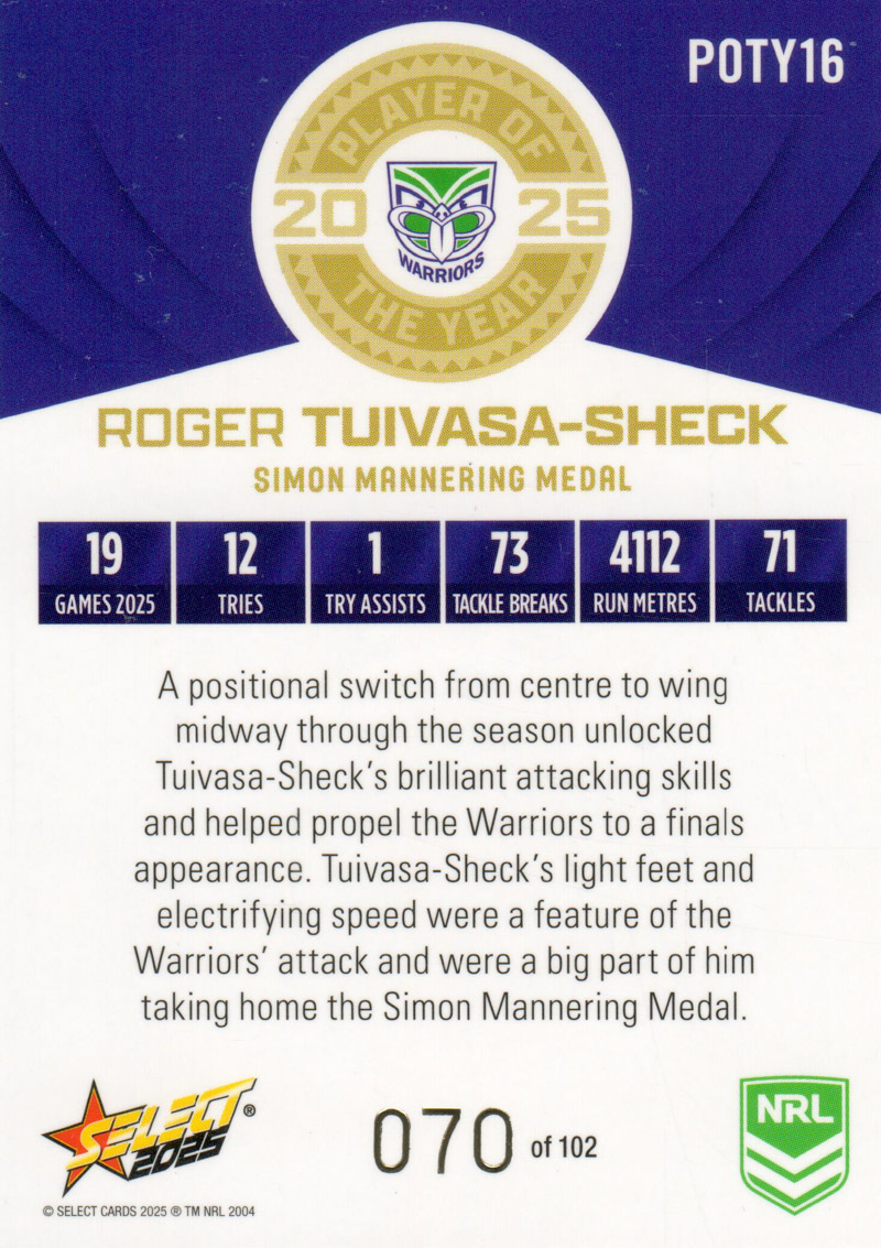 Roger Tuivasa-Sheck back