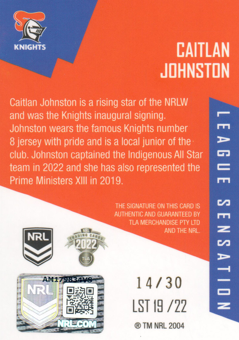 Caitlan Johnston back
