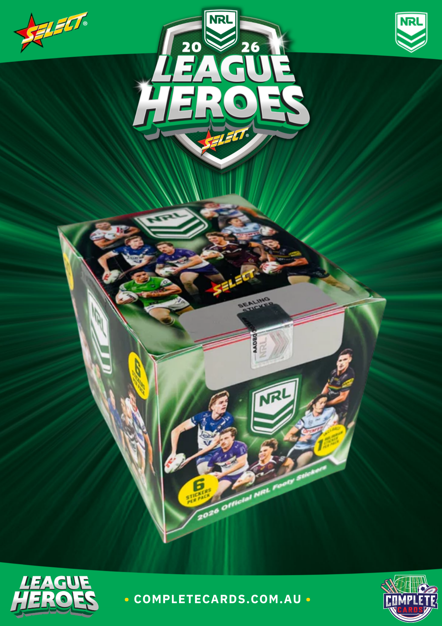 2026 NRL Select League Heroes - Sticker Box