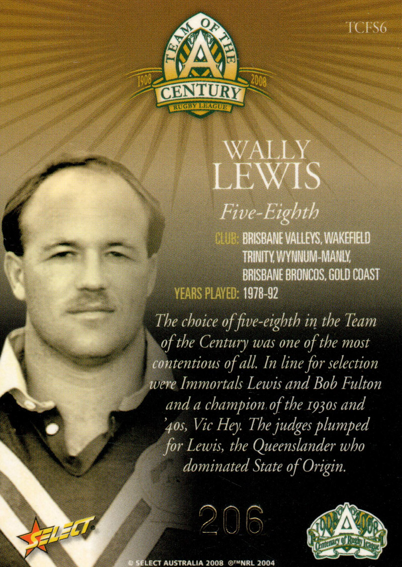Wally Lewis back
