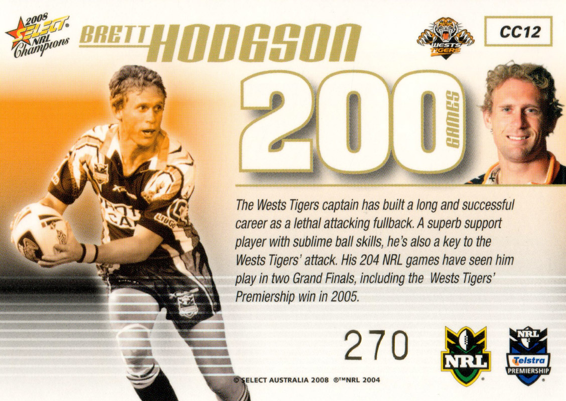 Brett Hodgson back
