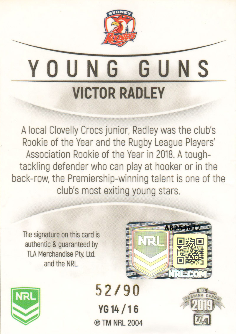 Victor Radley back