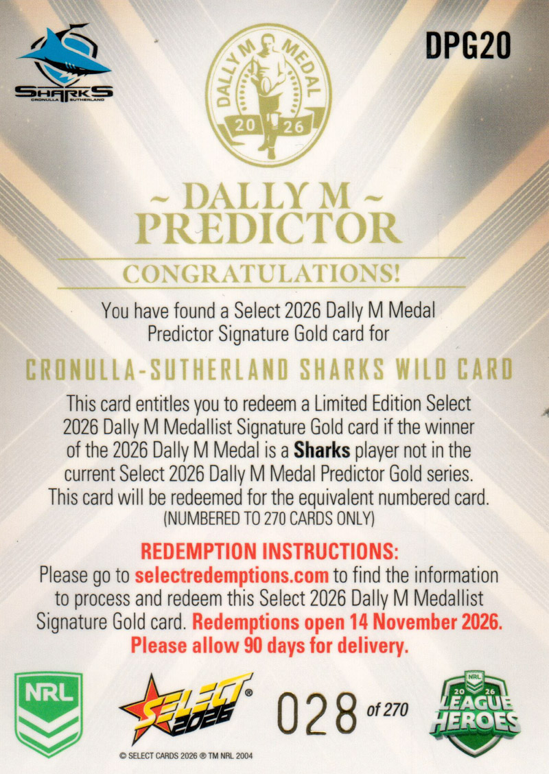 Sharks Wild Card back