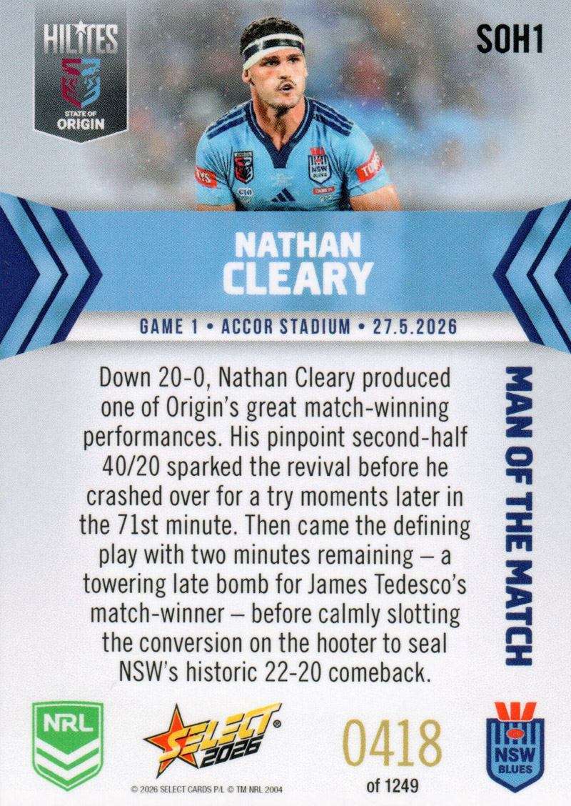 Nathan Cleary back