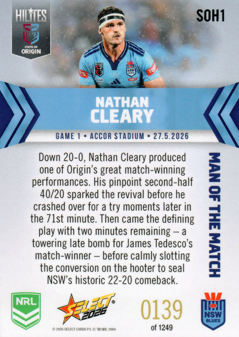 Nathan Cleary back