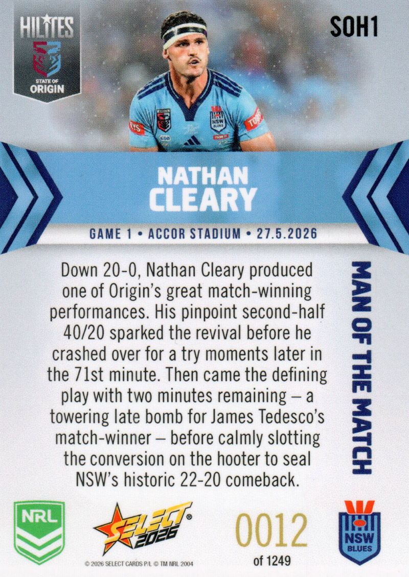 Nathan Cleary back