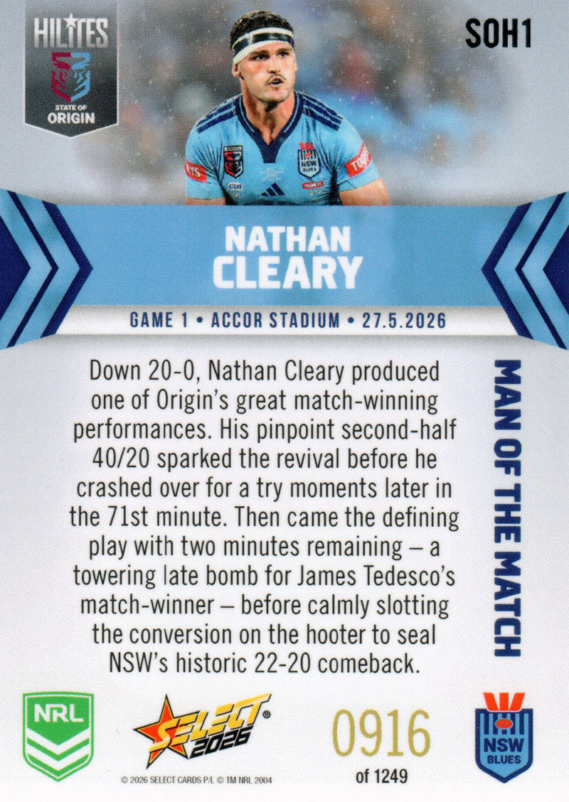 Nathan Cleary back