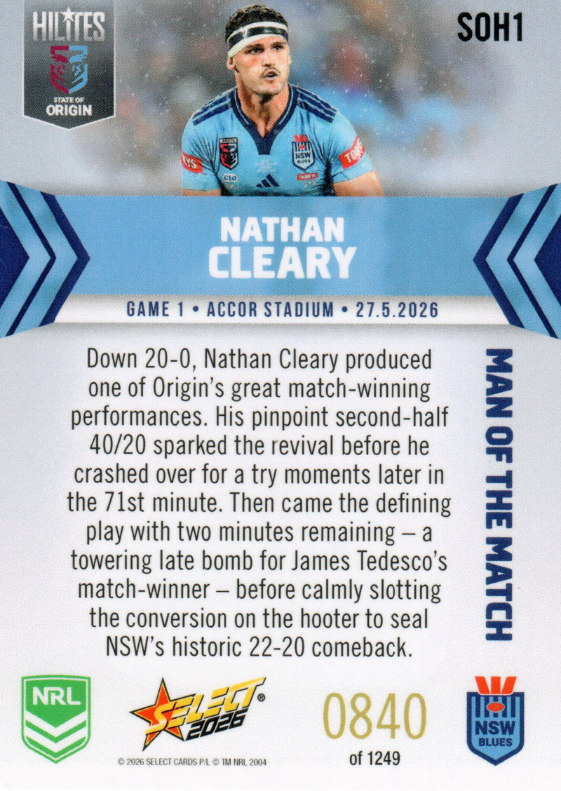 Nathan Cleary back