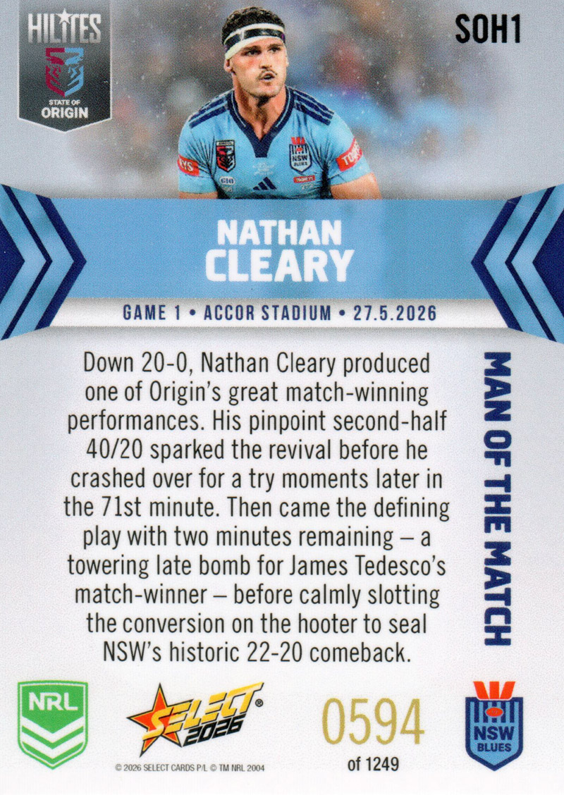Nathan Cleary back