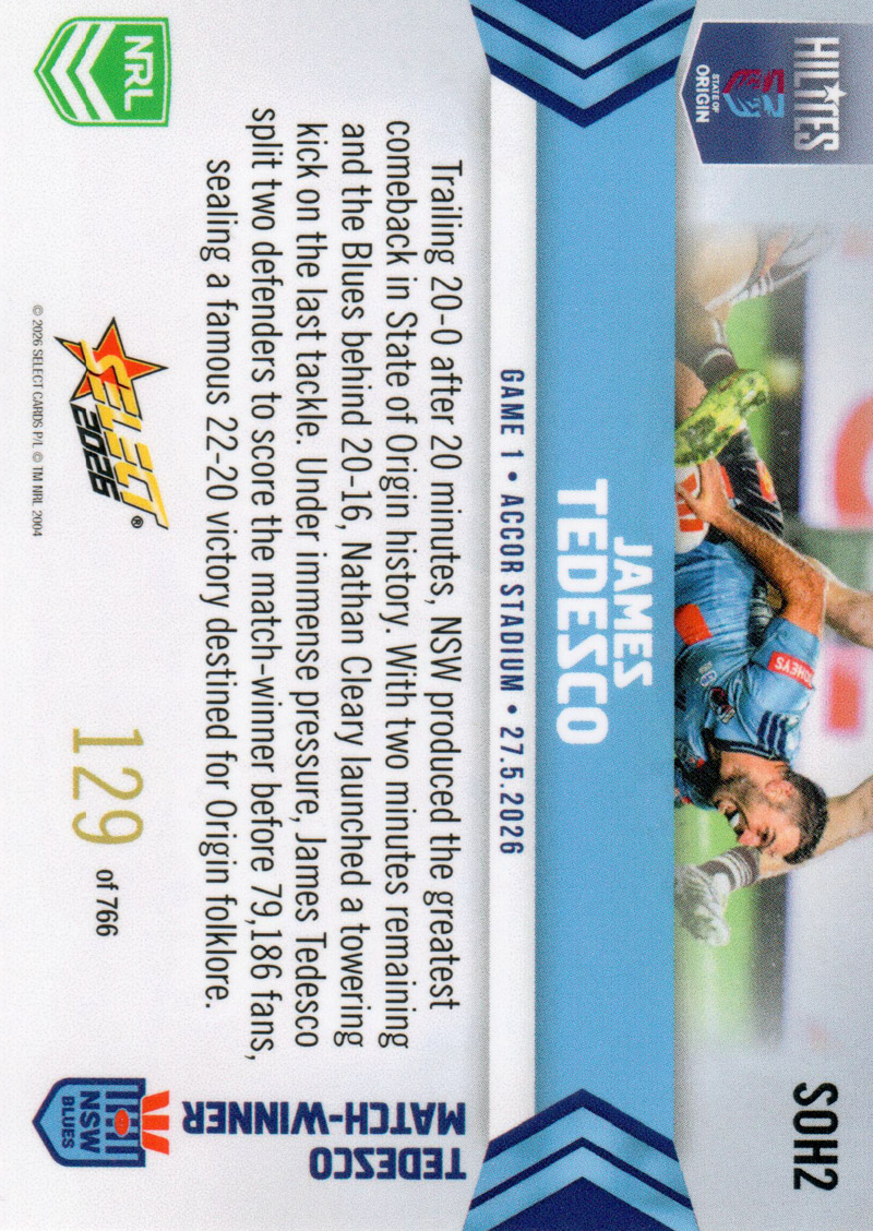 James Tedesco back