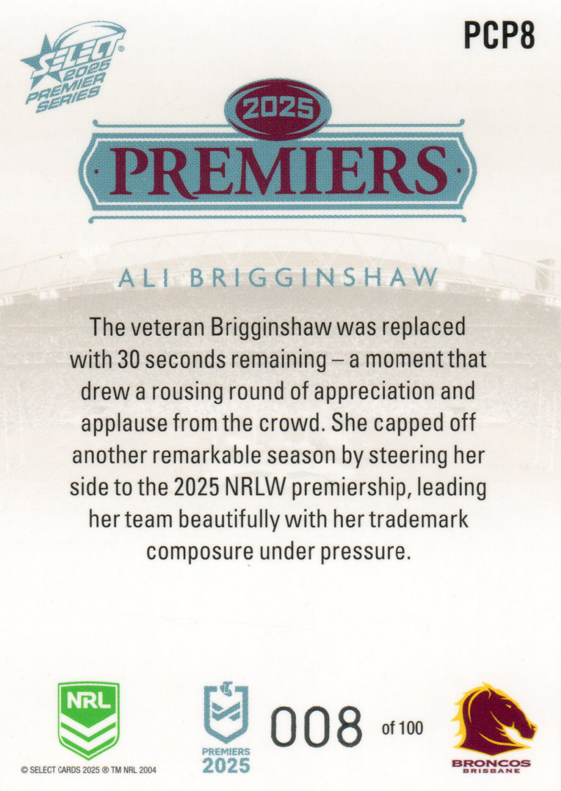 Ali Brigginshaw back