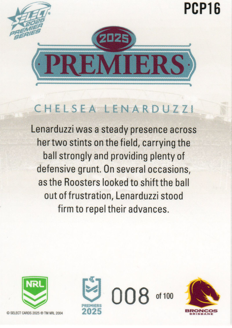 Chelsea Lenarduzzi back