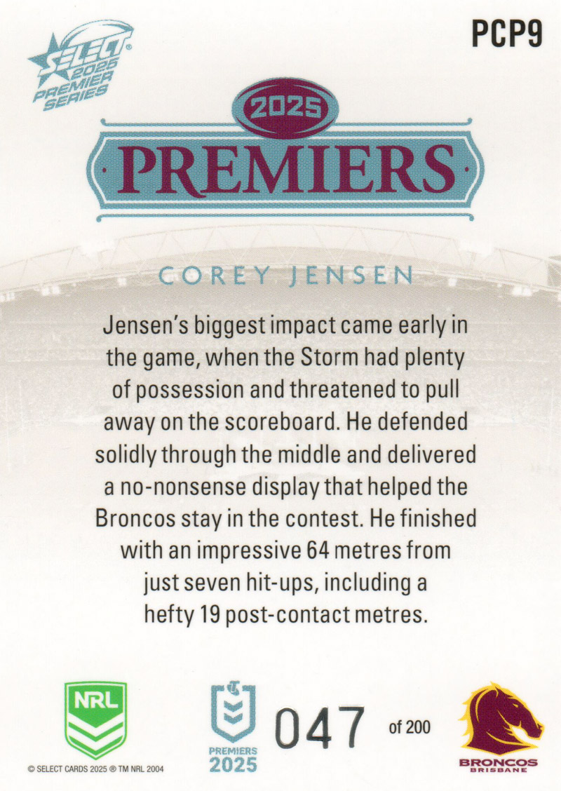 Corey Jensen back