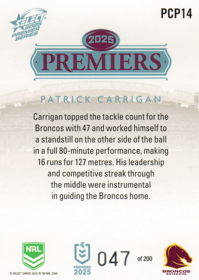 Patrick Carrigan back