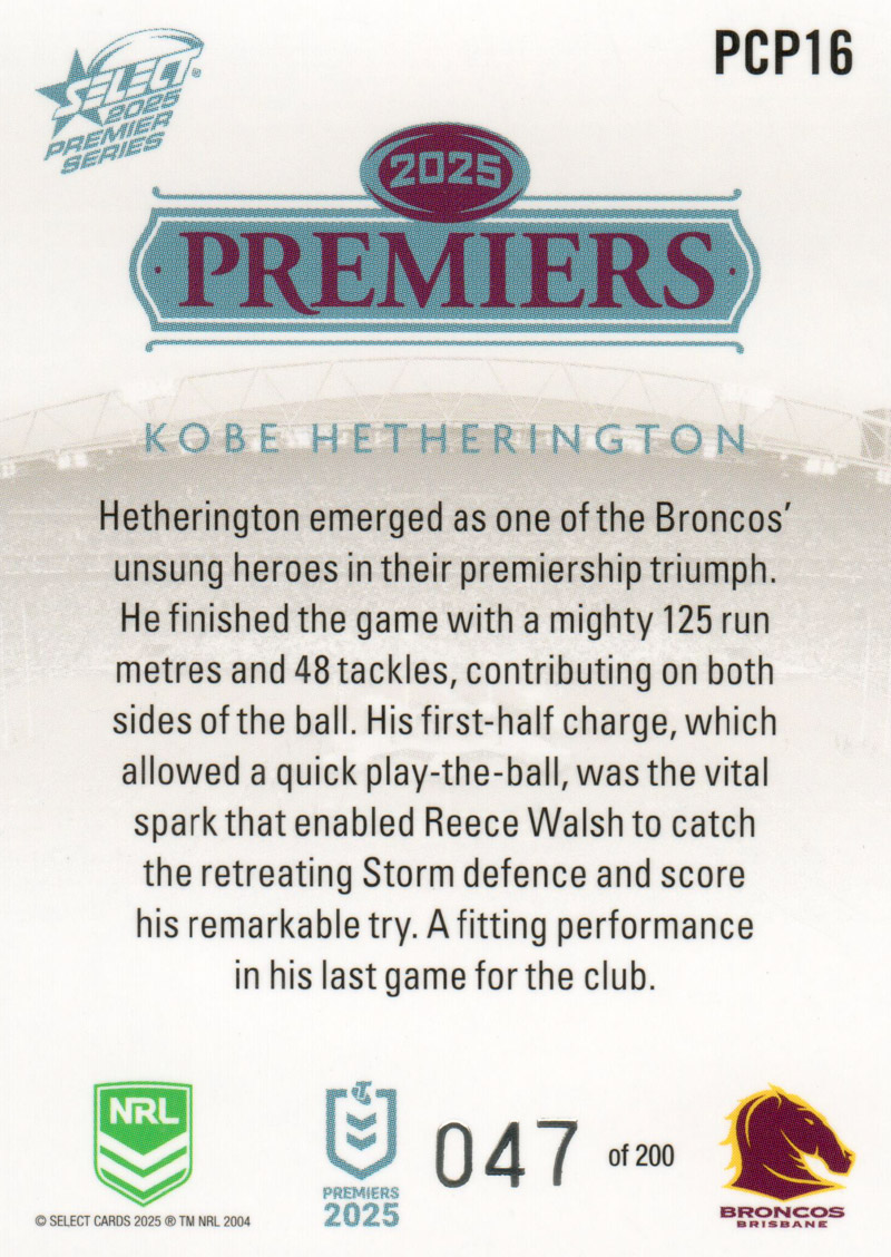Kobe Hetherington back
