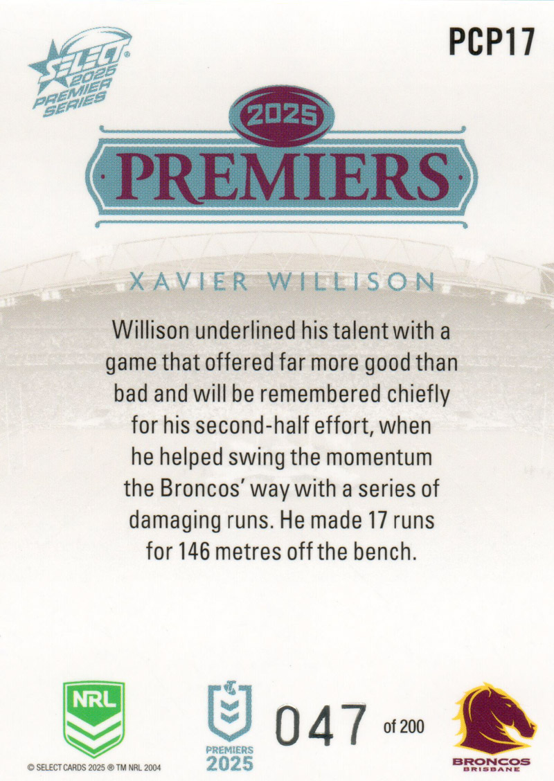 Xavier Willison back