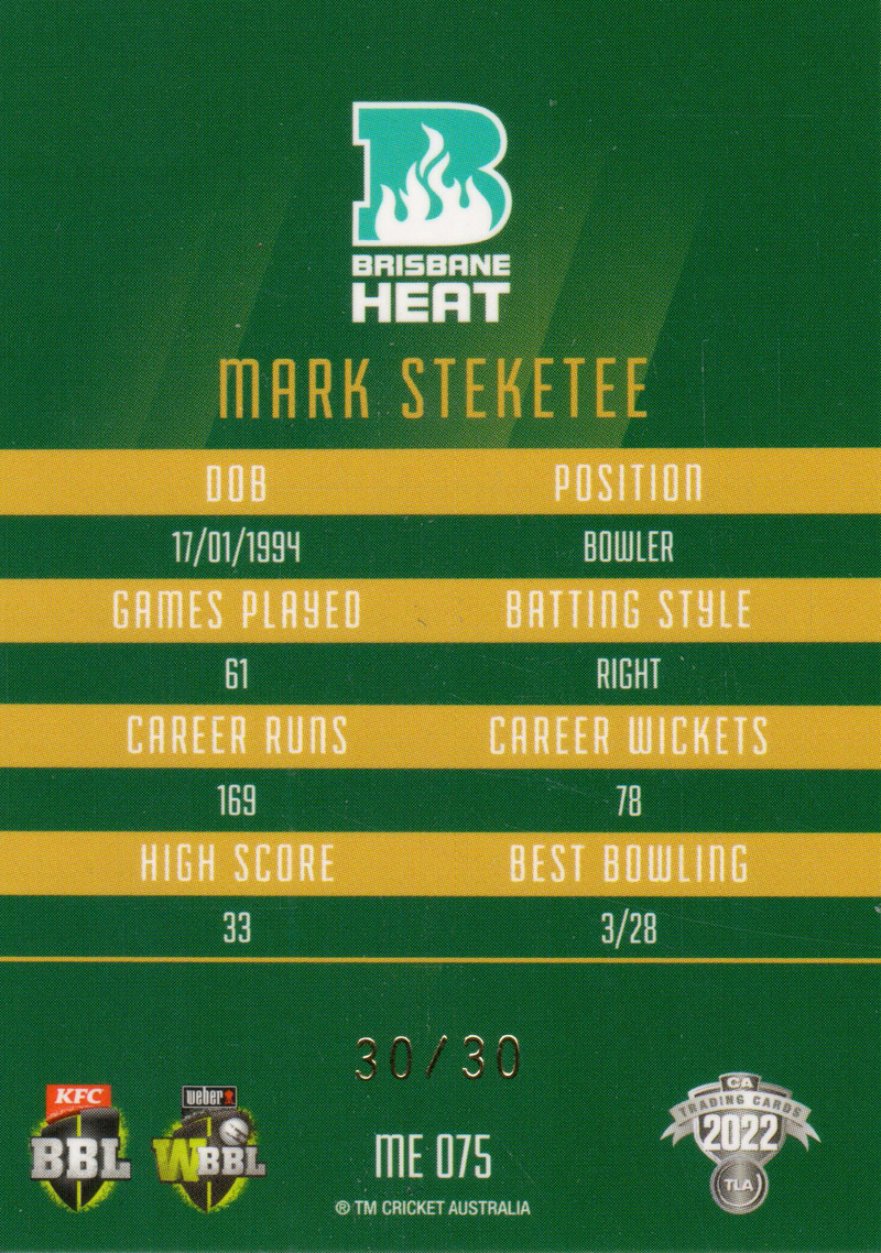 Mark Steketee back