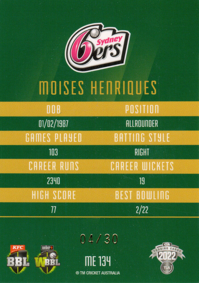 Moises Henriques back